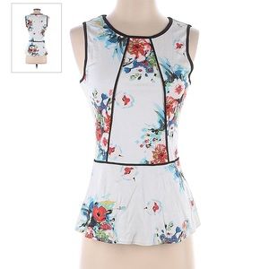Weston Wear Floral White Top XS